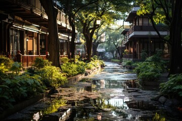 Tranquility in Daan, Taipei Serene parks., generative IA