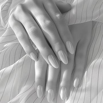 A detailed 3D rendering of a human hand with a wireframe overlay, showcasing the intricate design process of digital modeling in graphic design and animation.