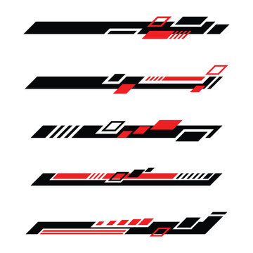 Collection of abstract geometric car wrap racing decals