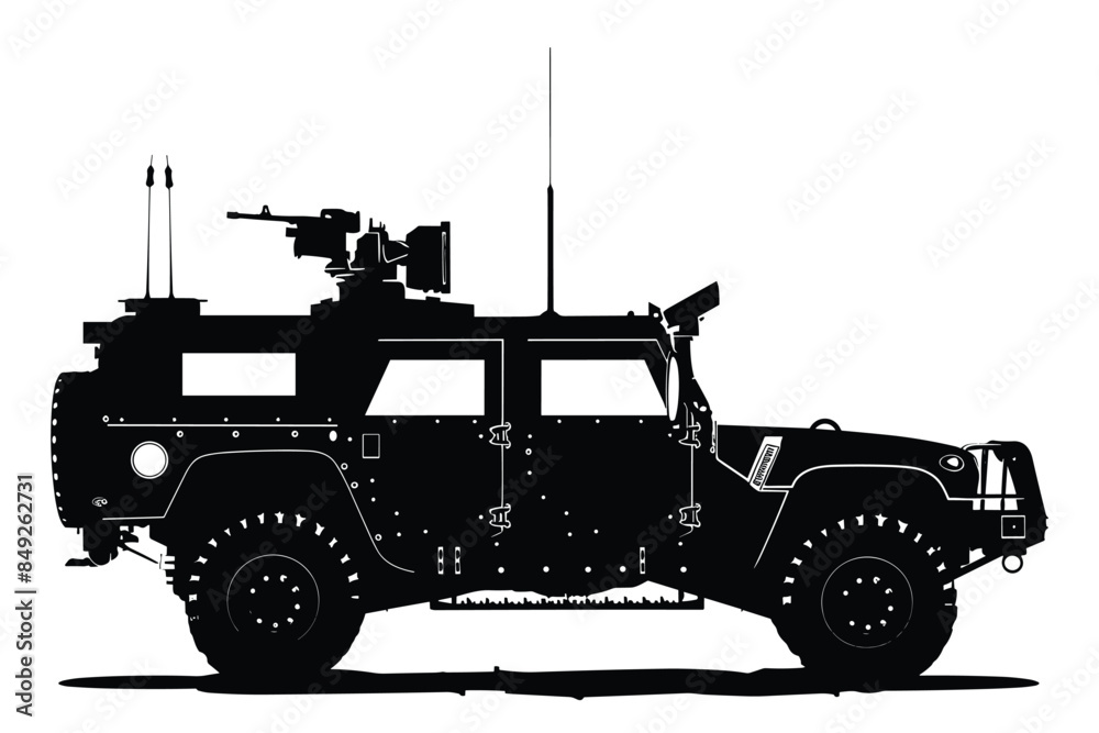 Wall mural Armored vehicle graphic silhouette vector