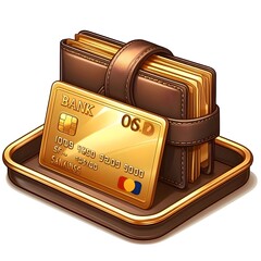 credit card and wallet 2D 