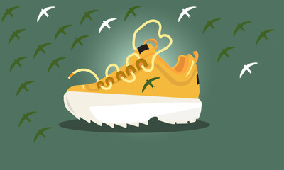 stylish sneakers, shoes for life, stylish shoes, vectoren illustration 