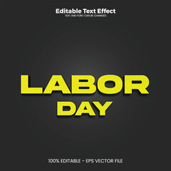 happy Labor day 3d text effect