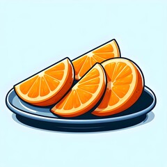 Delicious orange fruit, illustration isolated 2D