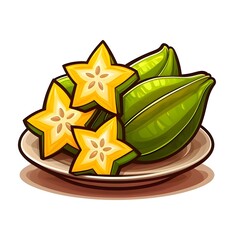 star fruit carambola or star apple 2D