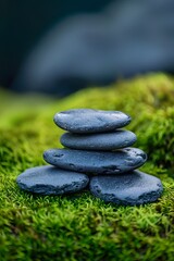 Serenity in Stones: Zen Balancing in Lush Green