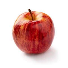 Single fresh ripe Royal Gala apple isolated on white background close up