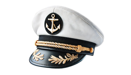 Captain hat isolated on transparent or white background