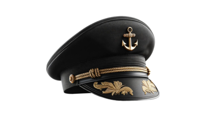 Captain hat isolated on transparent or white background