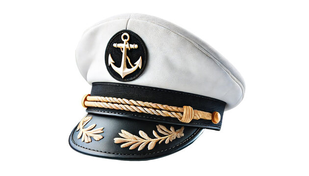 Captain hat isolated on transparent or white background