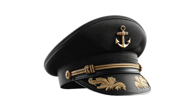 Captain hat isolated on transparent or white background - Powered by Adobe