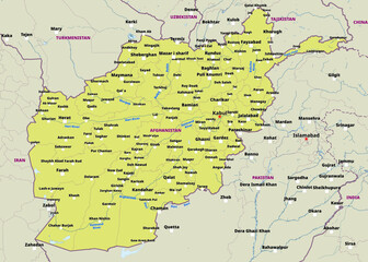 Simple political map of Afghanistan