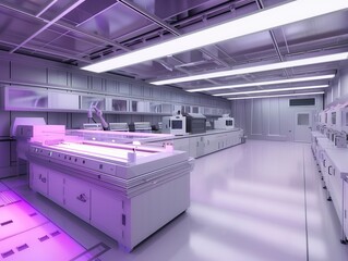 Leading synchrotron light labs, research collaboration, side view, presenting scientific teamwork, advanced tone, Tetradic color scheme