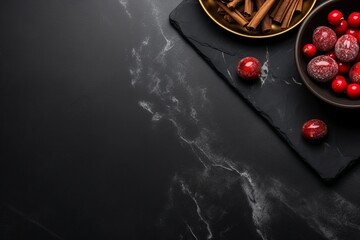 Festive christmas background with gingerbread cookies and colorful candies for a joyful holiday vibe