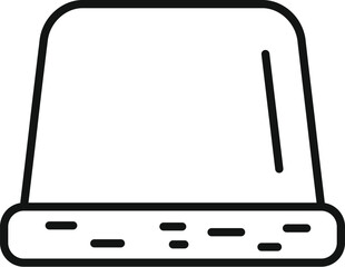 Simple line art icon of a router providing a high speed internet connection