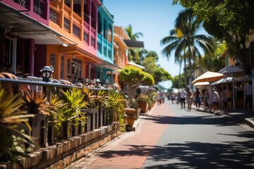 Obraz premium Street Hastings Charm by the sea in Noosa., generative IA