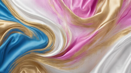 Obraz premium Abstract Background Silk Fabric Texture, Luxury Cloth, Liquid Wave 