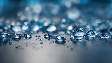 water drops on blue background