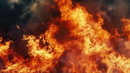 Fototapeta premium Burning fire image for fire drill demonstration background