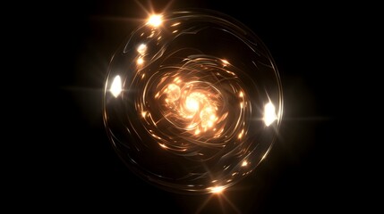 Radiant Sphere of Swirling Energy - Captivating 3D Visualization for Advanced Technology Themes