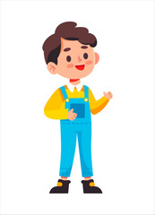 cartoon woman in a hat and jacket standing with her hands on her hips