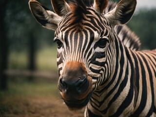 close up portrait of zebra