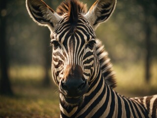 Naklejka premium close up portrait of zebra