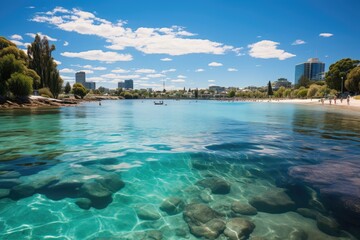 Sunny Perth, Rottnest Island, curious quokkas., generative IA