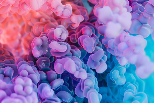 Creating an abstract color palette inspired by the shape of Lactobacillus cells, super realistic