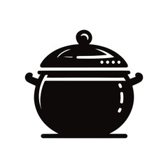 Teapot silhouette vector with white color background