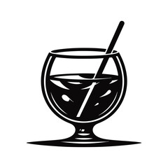 Glass silhouette vector with white color background