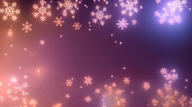 shiny christmas banner with snowflakes animation