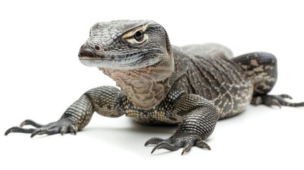 Obraz premium Monitor lizard isolated white background