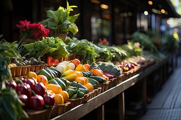 Queen Victoria Market in Melbourne vibrant colors and flavors., generative IA