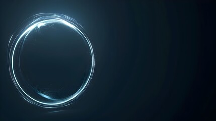 Rapidly Rotating Luminous Sphere with Continuous Light Trails on Dark Background for Tech Themes