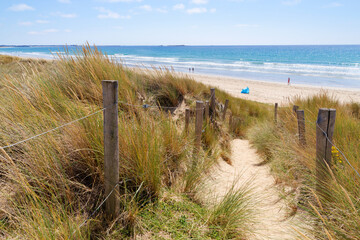 Plouharnel beach in Morbihan coast