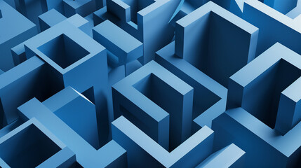 Abstract geometric background of the same shapes that are at different depths and create the illusion of volume