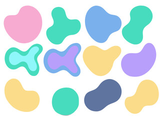 Colorful Abstract Blotches and Blobs Vector Set