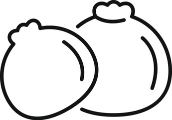 Simple line drawing of two blueberries, perfect for representing healthy eating, antioxidants, and summer fruits