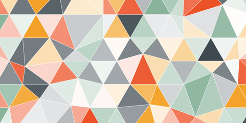 Vector colorful triangular mosaic pattern. Abstract geometric polygonal background. Abstract geometric shape background