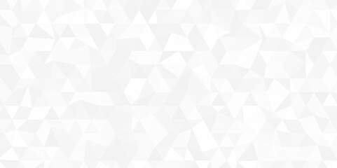 Vector white triangular mosaic pattern. Abstract geometric polygonal background.
