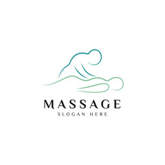 Body Massage Logo Design Vector Icon Illustration