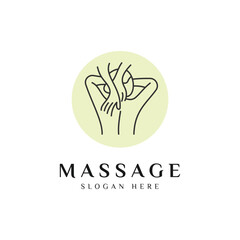 Obraz premium Body Massage Logo Design Vector Icon Illustration