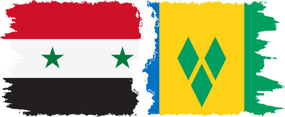 Saint Vincent and the Grenadines and Syria grunge flags connection