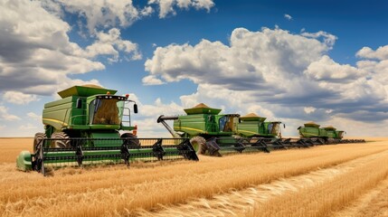 Fototapeta premium combine harvester working on a field