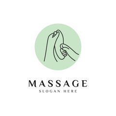 Reflexology Foot Massage Logo Design Vector Icon Illustration