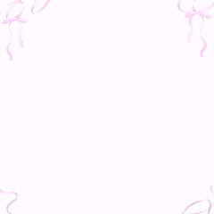 バレエコア風ピンクリボンスクエアフレーム♪