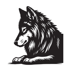 Gray Wolf Silhouette Vector Art