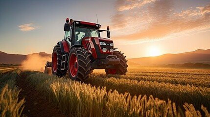 Obraz premium combine harvester on field