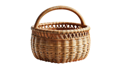 Empty basket isolated on transparent or white background